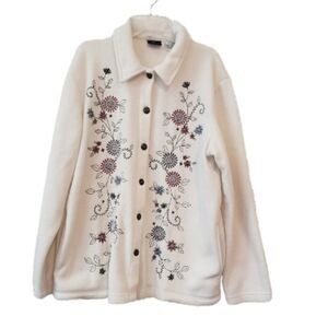Ms. Lee Button Down Embroidered Jacket Size Large